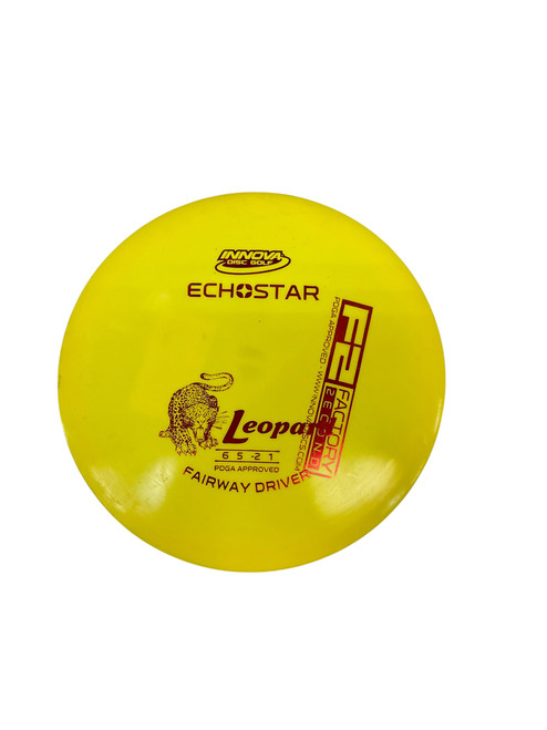 Vist Large View of Product Image Which is Used Innova ECHO STAR LEOPARD F2 Disc Golf Driver Yellow 158g