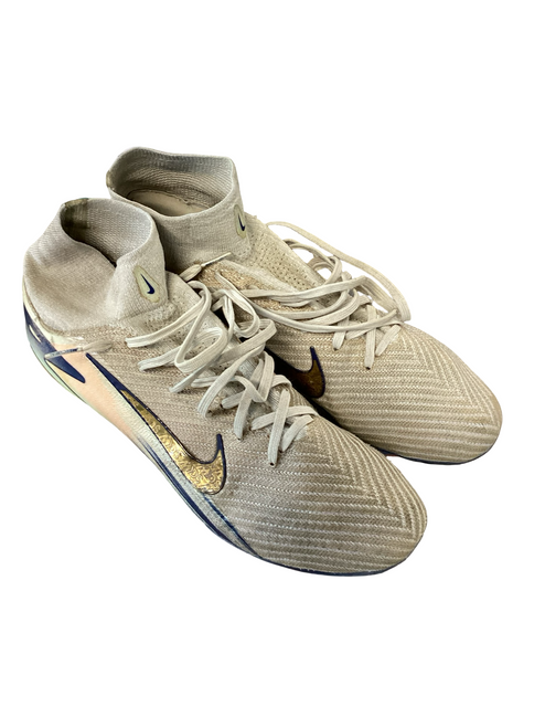 Vist Large View of Product Image Which is Used Nike AIR ZOOM GRIPKNIT Soccer Cleats White And Gold Senior 10.5