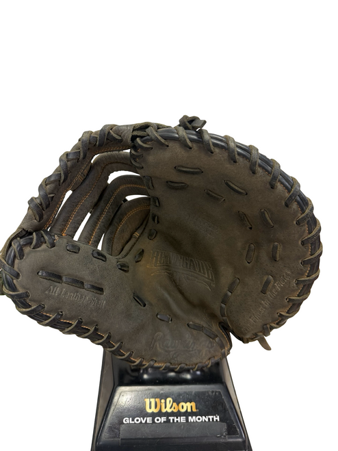 Vist Large View of Product Image Which is Used Rawlings PREMIUM SERIES D125BWFB Leather Shell Baseball First Base Mitt RH Throw Black 12 1/2"
