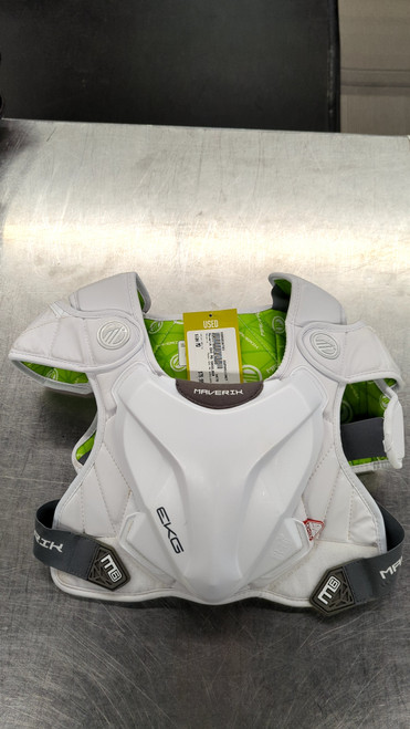 Vist Large View of Product Image Which is Used Maverik EKG M6 SHOULDER Lacrosse Shoulder Pads White MD