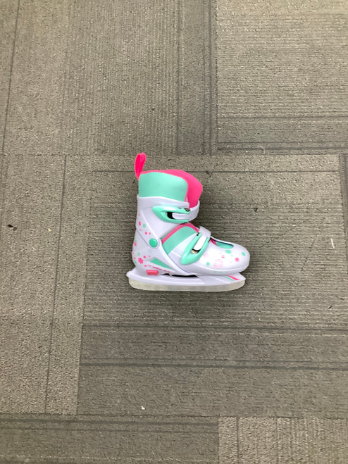 Vist Large View of Product Image Which is Used Lake Placid ADJ 11-13 Girls Softboot Skate White Adjustable