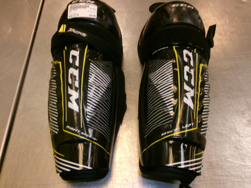 Vist Large View of Product Image Which is Used CCM 9040 Intermediate Shin Guards Black 12"