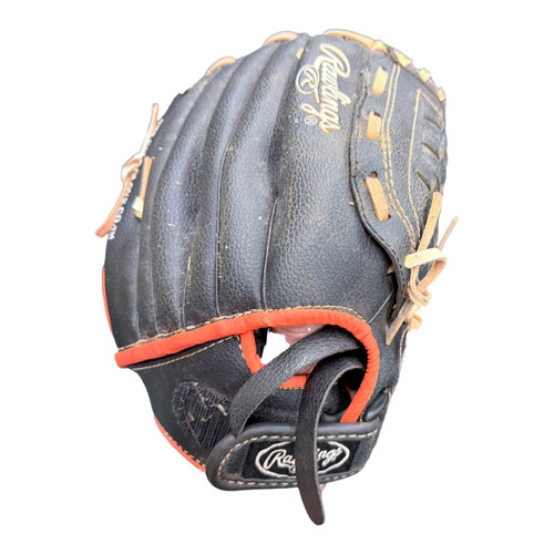 Vist Large View of Product Image Which is Used Rawlings PLAYER SERIES BB/SB Glove RH Throw Black 10 1/2"