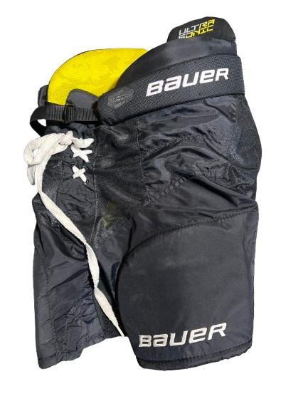 Vist Large View of Product Image Which is Used Bauer BAUER ULTRA SONIC HOCKEY PANTS Junior Pant Black And Gold LG
