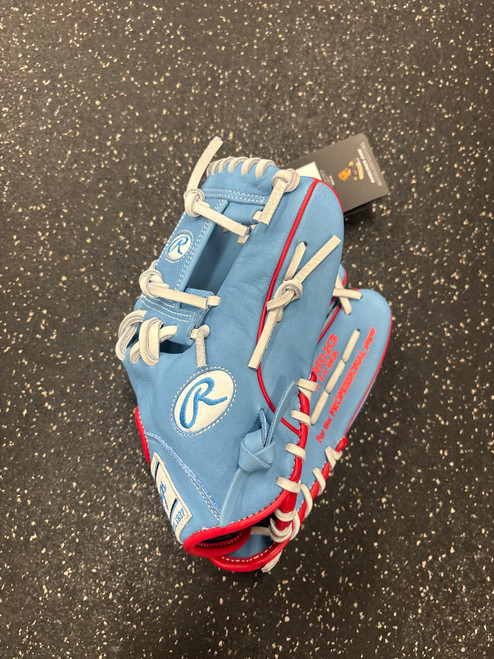 Vist Large View of Product Image Which is Used Rawlings NXT NXT205U-2CB NWT BB/SB Glove RH Throw Carolina Blue 11 3/4"