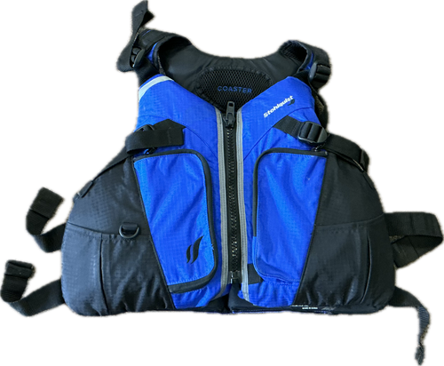 Vist Large View of Product Image Which is Used Adult PFD Black And Royal Blue MD