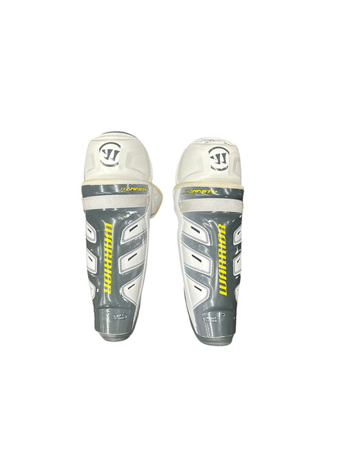 Vist Large View of Product Image Which is Used Warrior DYNASTY Senior Shin Guards White 13"