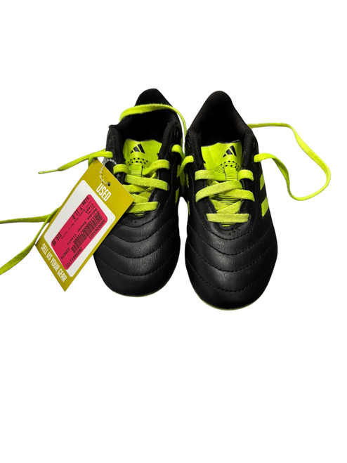 Vist Large View of Product Image Which is Used Adidas Soccer Cleats Black And Optic Yellow Youth 11.0