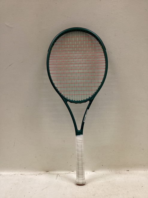 Vist Large View of Product Image Which is Used Wilson BLADE 104 V9 2023 Adult Tennis Racquet Dark Green 4 1/4"