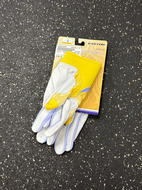 Vist Large View of Product Image Which is Used Easton GHOST UNLIMITED NWT BB/SB Batting Gloves Yellow LG