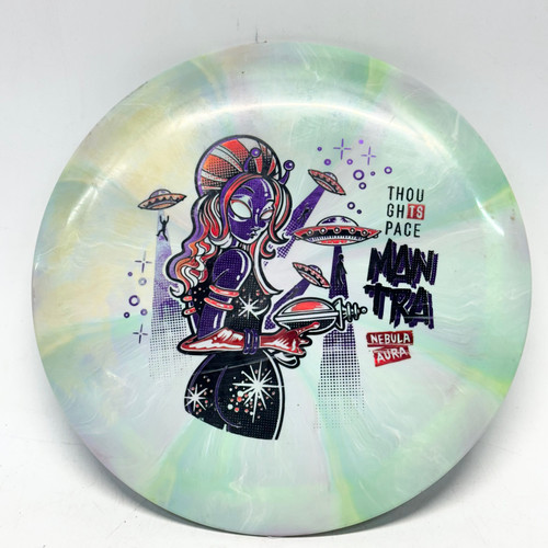 Vist Large View of Product Image Which is Used Thought Space Athletics NEBULA AURA MANTRA Disc Golf Driver Neon Green 176g