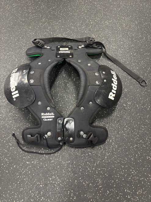 Vist Large View of Product Image Which is Used Riddell QUEST FB Shoulder Pads Black SM
