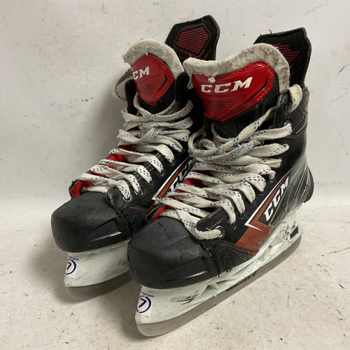 Vist Large View of Product Image Which is Used CCM JETSPEED SHOCK Senior Hockey Skate White/Black/Red Senior 7