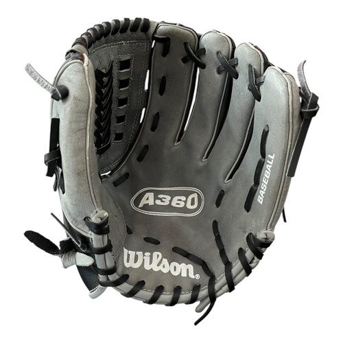 Vist Large View of Product Image Which is Used Wilson A360 BB/SB Glove RH Throw Grey 11"
