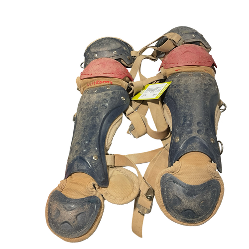 Vist Large View of Product Image Which is Used Wilson RWB WILSON SHINGUARDS Catchers Leg Guards Red Youth