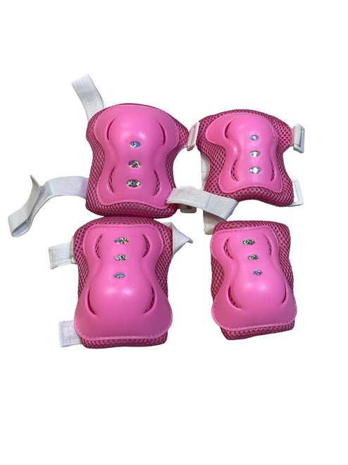 Vist Large View of Product Image Which is Used USA PINK ELBOW AND KNEE PAD SET Inline Protective Set Pink SM