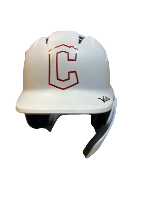 Vist Large View of Product Image Which is Used Victus W JAWGUARD Batting Helmet No Mask White S/M
