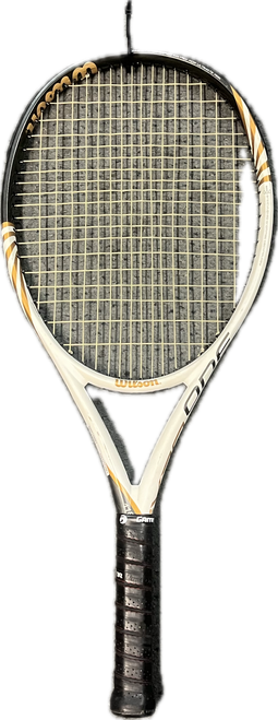 Vist Large View of Product Image Which is Used Wilson BLX 118 Adult Tennis Racquet White 4 3/8"