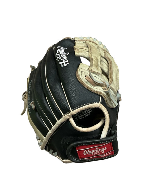 Vist Large View of Product Image Which is Used Rawlings PM105HCB BB/SB Glove RH Throw Black 10 1/2"