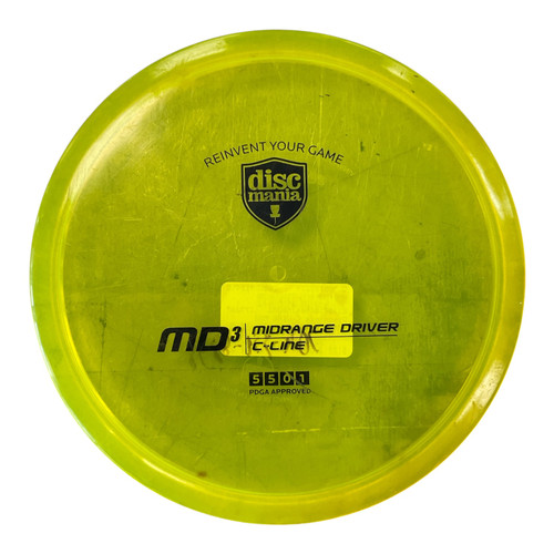 Vist Large View of Product Image Which is Used Discmania C-LINE MD3 Disc Golf Mid Range Optic Yellow 178g