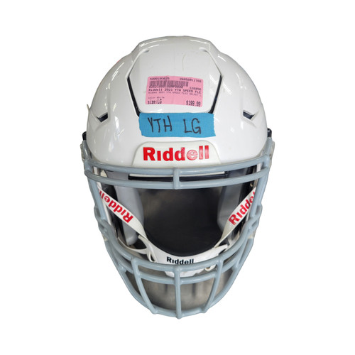 Vist Large View of Product Image Which is Used Riddell 2021 YTH SPEED FLEX HELMET LG FB Helmet White LG