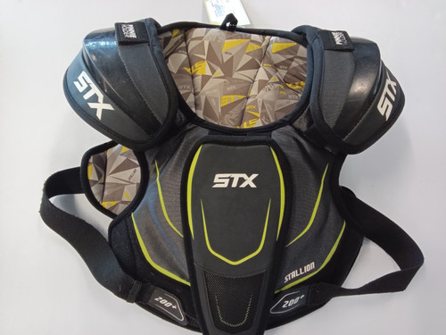 Vist Large View of Product Image Which is Used STX STALLION 200+ Lacrosse Shoulder Pads Black LG