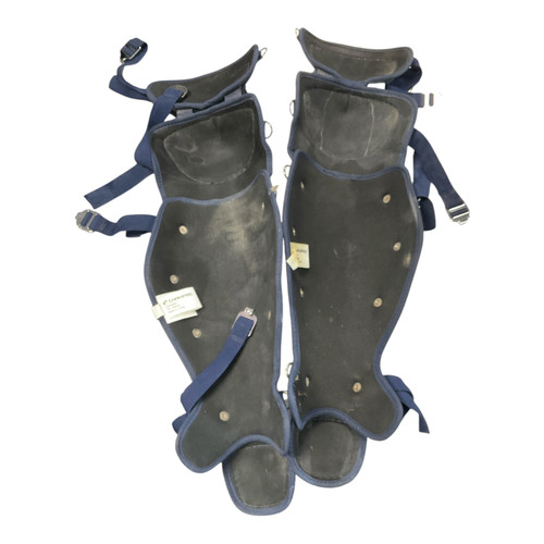 Vist Large View of Product Image Which is Used Champro CG100NY Catchers Leg Guards Navy Blue Adult