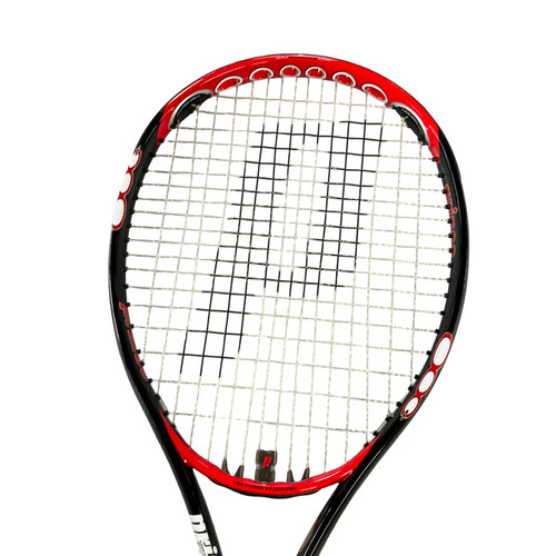 Vist Large View of Product Image Which is Used Prince 03 HORNET HYBRID Adult Tennis Racquet Red 4 3/8"