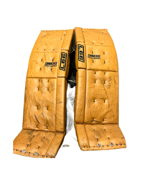 Vist Large View of Product Image Which is Used SIMMONS RETRO GOALIE PADS Goalie Leg Pads Senior Brown 36"