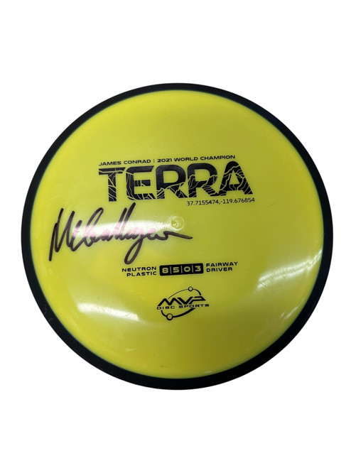 Vist Large View of Product Image Which is Used MVP GYRO TERRA NEUTRON Disc Golf Driver Yellow 172g