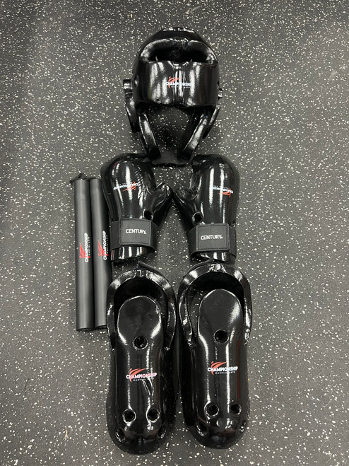 Vist Large View of Product Image Which is Used CHAMPIONSHIP MARTIAL ARTS SET Martial Arts Head Gear Black