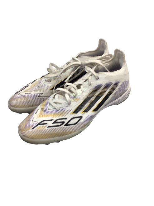 Vist Large View of Product Image Which is Used Adidas Soccer Indoor Shoes White Senior 8
