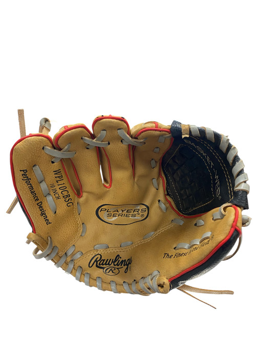 Vist Large View of Product Image Which is Used Rawlings 10IN PLAYERS SERIES BB/SB Glove LH Throw Tan 10"