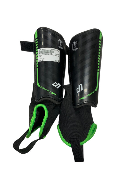 Vist Large View of Product Image Which is Used Champro Soccer Shin Guards Junior Green SM