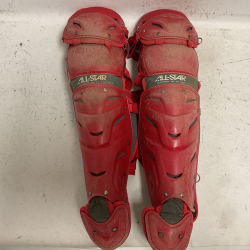 Vist Large View of Product Image Which is Used All-Star LG1612S7X Catchers Leg Guards Red Intermed