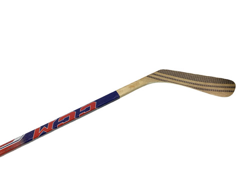 Vist Large View of Product Image Which is Used CCM HEAT SENIOR FLEX 85 P19 Senior Wood Right Navy Blue And Red 85 Flex