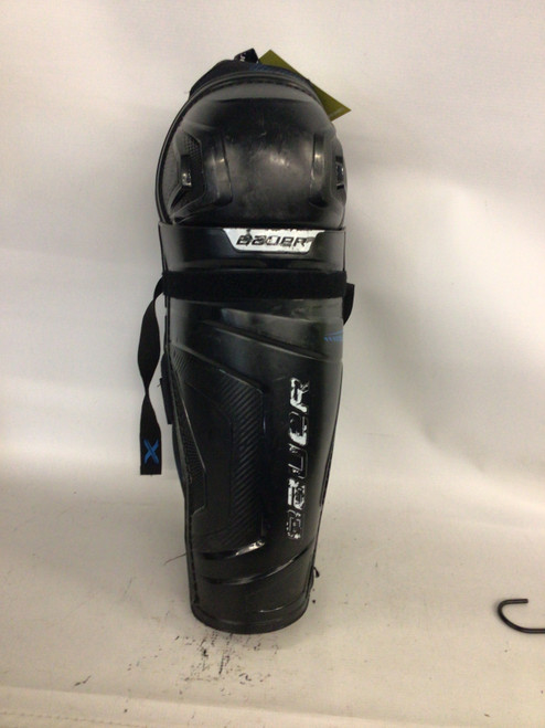 Vist Large View of Product Image Which is Used Bauer HOCKEY SHIN GUARDS Senior Shin Guards Black 16"