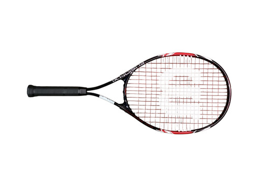 Vist Large View of Product Image Which is Used Wilson FUSION XL Adult Tennis Racquet Black 3 3/8"