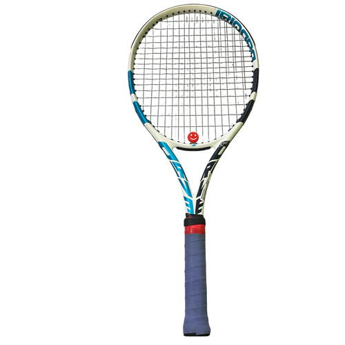 Vist Large View of Product Image Which is Used Babolat EVO DRIVE LITE Adult Tennis Racquet White 4 1/4"