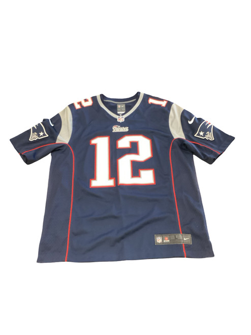 Vist Large View of Product Image Which is Used Nike TOM BRADY PATRIOTS JERSEY S.S. Spirit Wear M Navy Blue LG