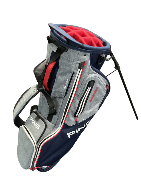 Vist Large View of Product Image Which is Ping HOOFER 14 WAY Stand Bag Navy Blue