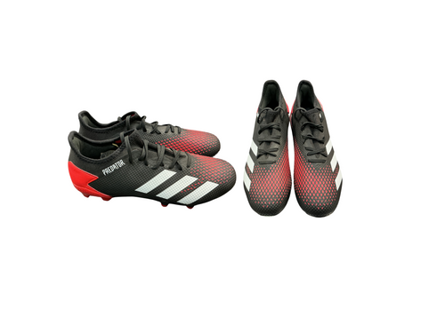 Vist Large View of Product Image Which is Used Adidas PREDATOR 20.3 FG Soccer Cleats Black And Red Senior 8.5
