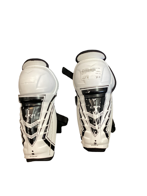 Vist Large View of Product Image Which is Used CCM LTP Youth Shin Guards White 8"