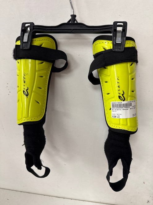 Vist Large View of Product Image Which is Used Eletto Soccer Shin Guards Youth Yellow LG
