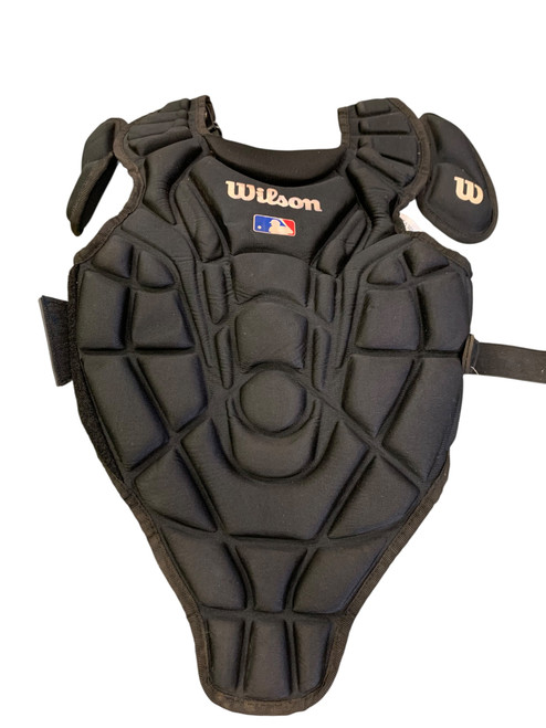 Vist Large View of Product Image Which is Used Wilson Catchers Chest Protector Black Junior