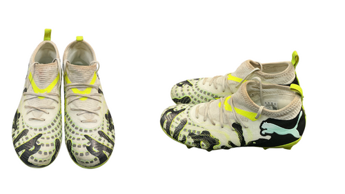 Vist Large View of Product Image Which is Used Puma FUTURE 9 MATCH Soccer Cleats Green And White Junior 04.5