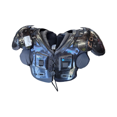 Vist Large View of Product Image Which is Used Champro GAUNTLET 3D YOUTH SHOULDER PADS FB Shoulder Pads Black LG