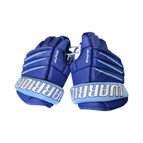 Vist Large View of Product Image Which is Used Warrior ALPHA QX3 13IN GLOVES Senior Gloves Royal Blue 13"