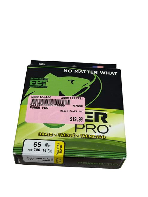 Vist Large View of Product Image Which is New POWER PRO 65lb Braid Fishing Line 300 yds - Hi-Vis Yellow