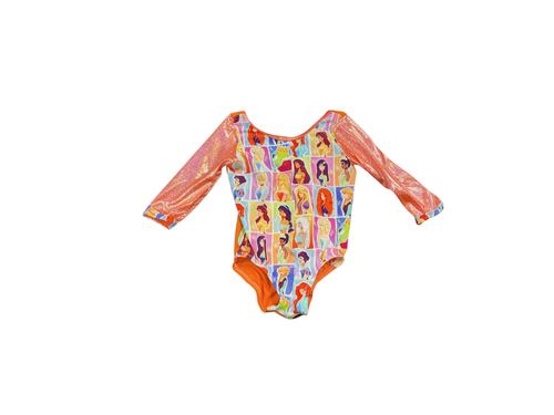 Vist Large View of Product Image Which is Used SIZE 4 PRINCESS ORANGE BODYSUIT Gymnastics Uniform